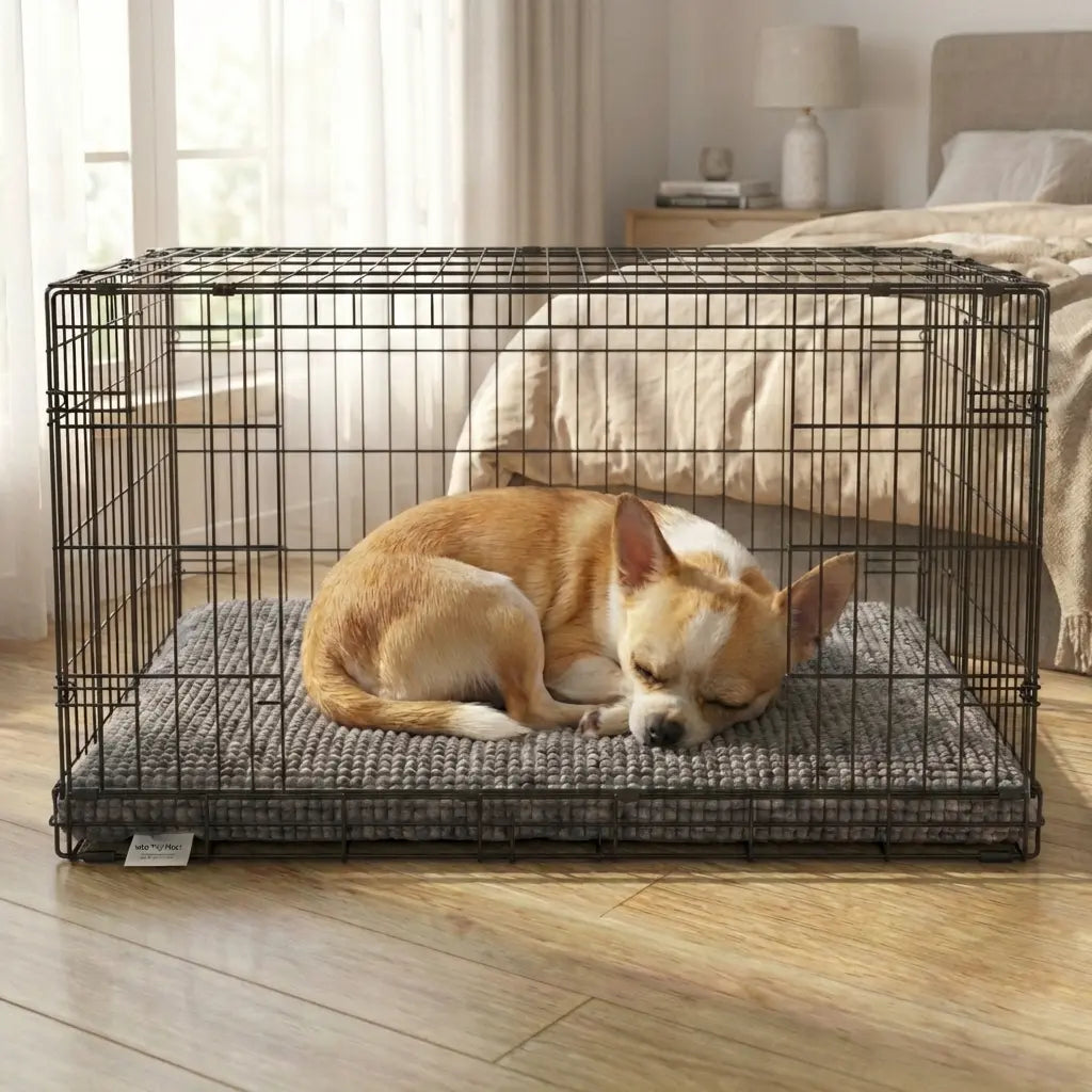 Puppy pad crate bed