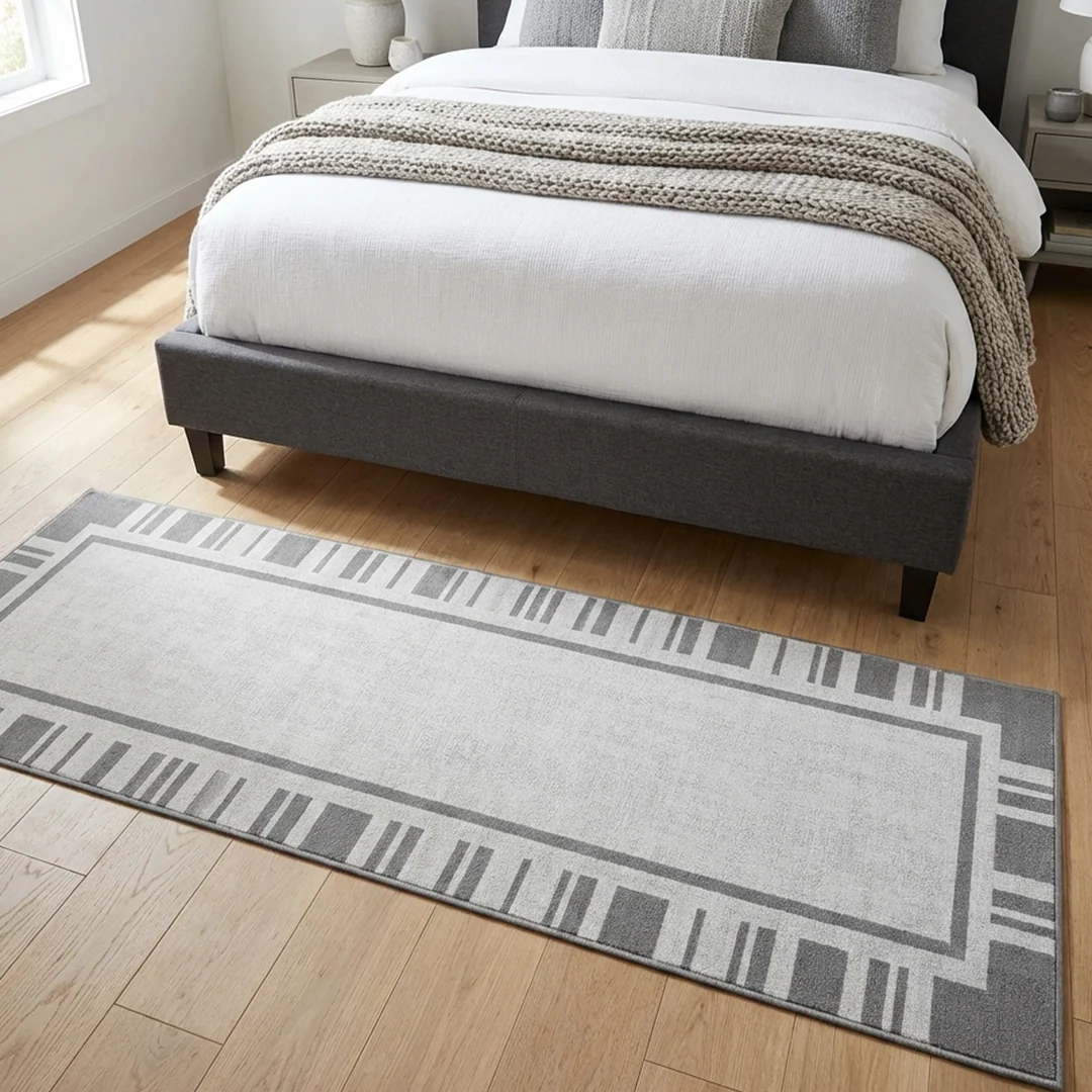 Muddy Carpet Trellis Washable Area Rug for Living Room and Dining Room