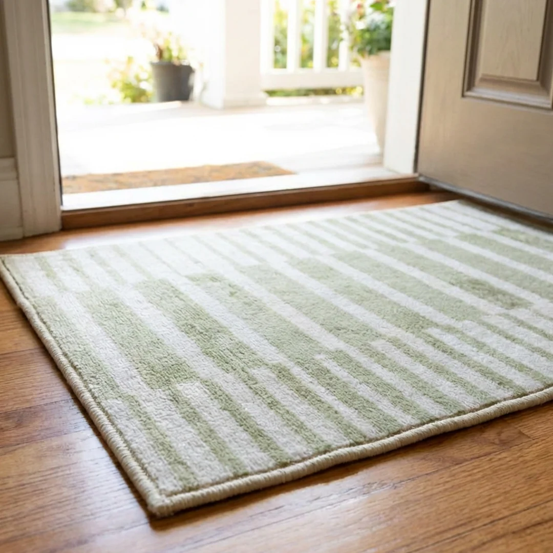 Muddy Mat Creamline Washable Area Rug - Soft Low Pile Non Slip Carpet for Living Room, Bedroom and Dining Room