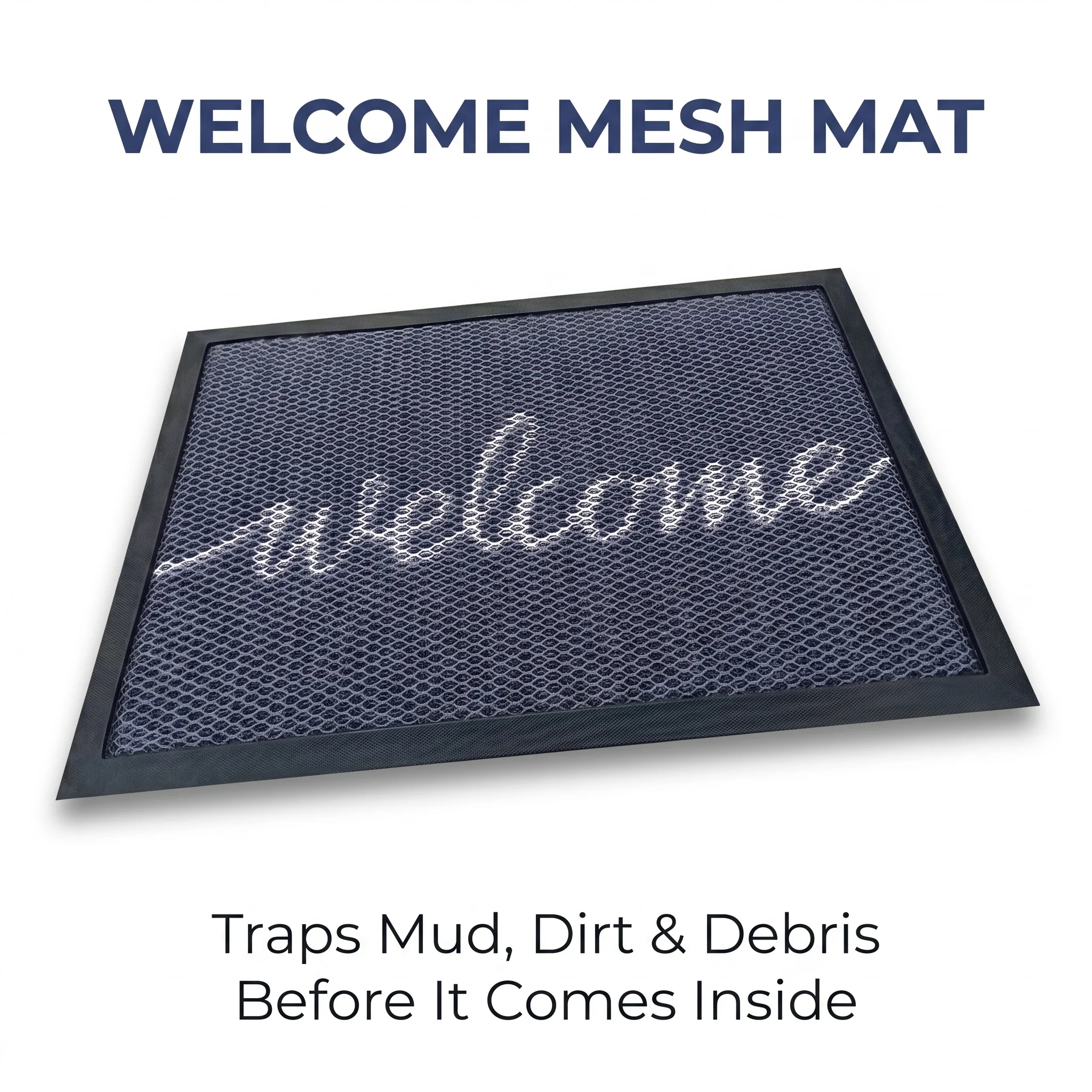 Muddy Mat® Tapete de puerta exterior 3D resistente Meshy Mat con estampado