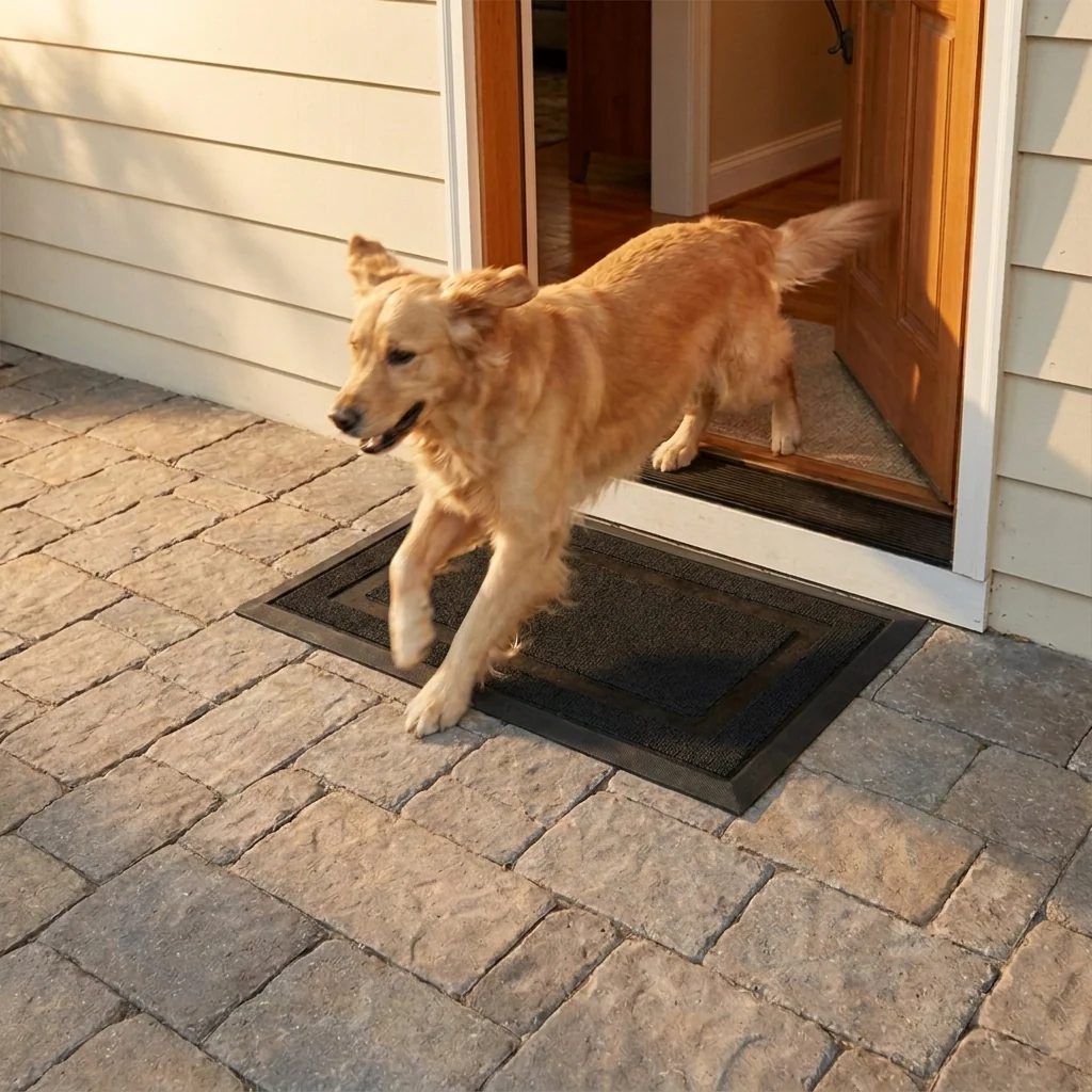 Muddy Mat® Tapete de puerta exterior 3D resistente Meshy Mat con estampado