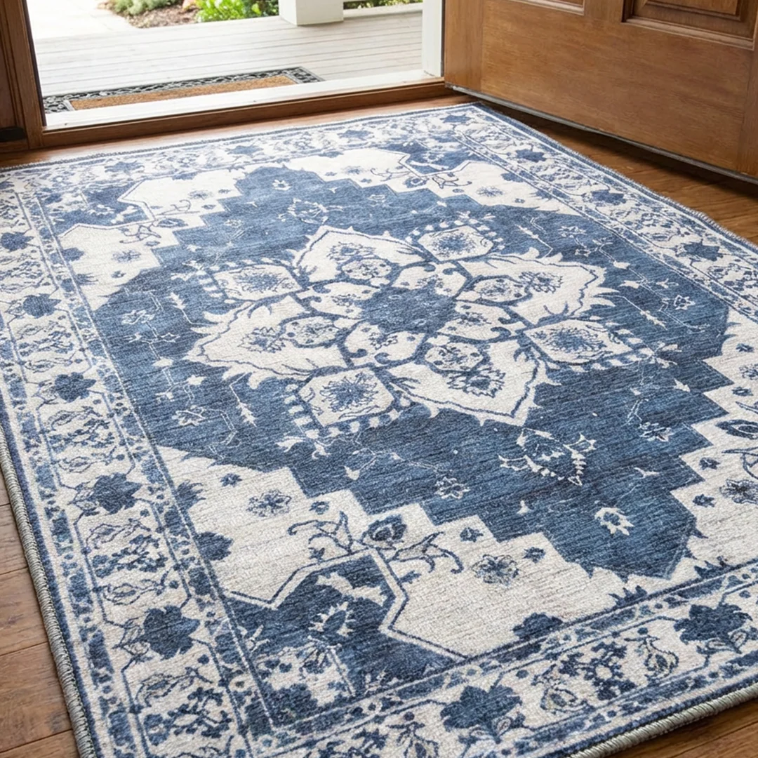 Alfombra lavable Navybell de Muddy Carpet para dormitorio y comedor