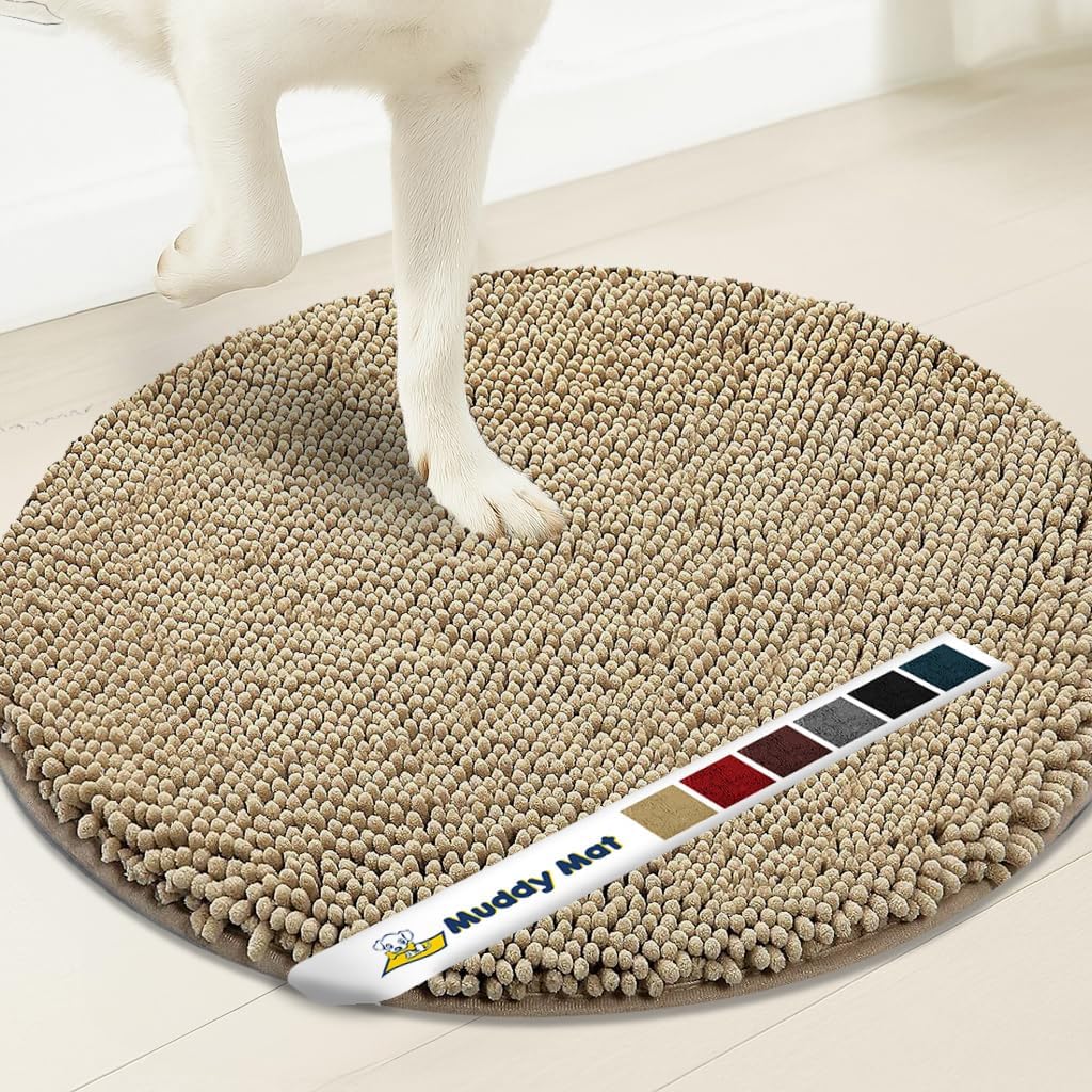 Muddy Mat Super Absorbent Microfiber Round Dog Door Mat