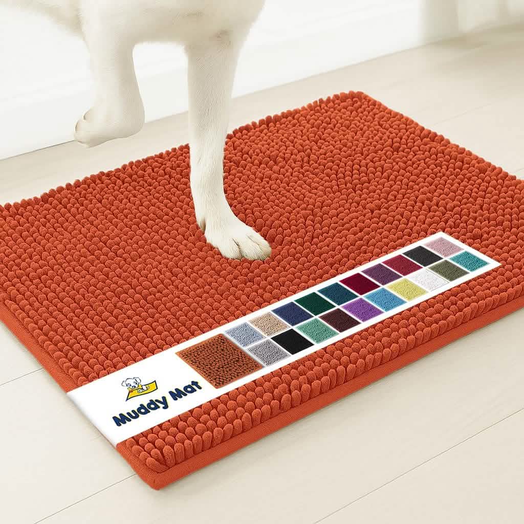 Muddy Mat Chenille Runner Rug, Machine Washable and Dryer Safe
