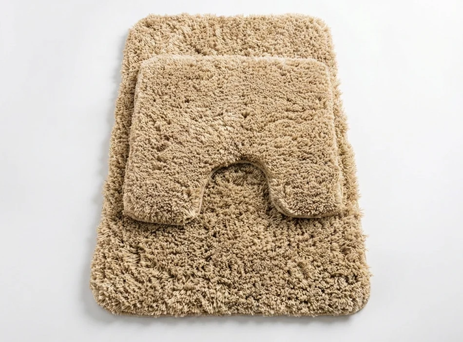 Muddy Mat® Juego de 2 alfombras de baño mullidas, alfombras de microfibra suaves y absorbentes, antideslizantes, de secado rápido y lavables a máquina para suelo, bañera, ducha e inodoro, 20"x30" + 20"x20" en forma de U