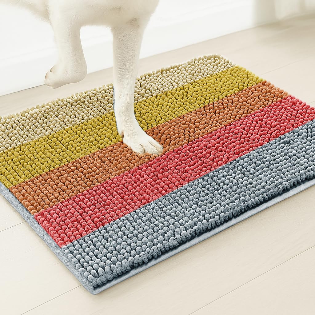 Muddy Mat® Horizontal Loop Chenille Dog Door Mat, Super Absorbent and Machine Washable