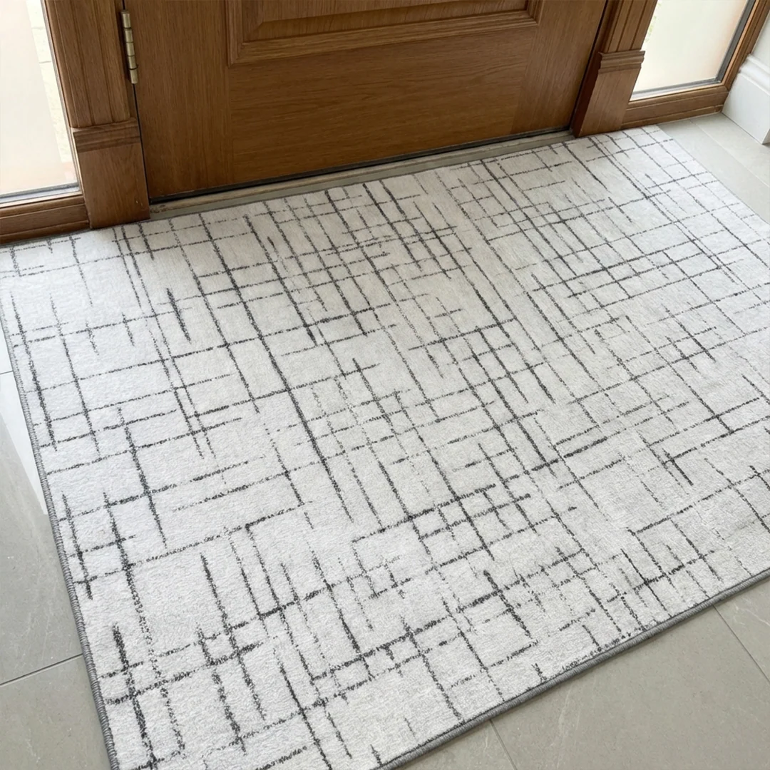 Muddy Carpet Strata Washable Area Rug for Bedroom and Living Room