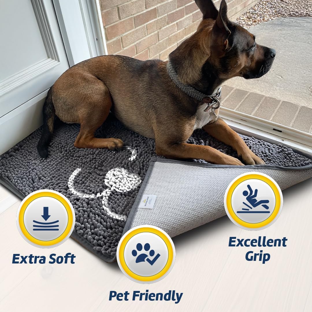 Embroidery Muddy Mat Pet Face Design Washable Floor Mat for Home