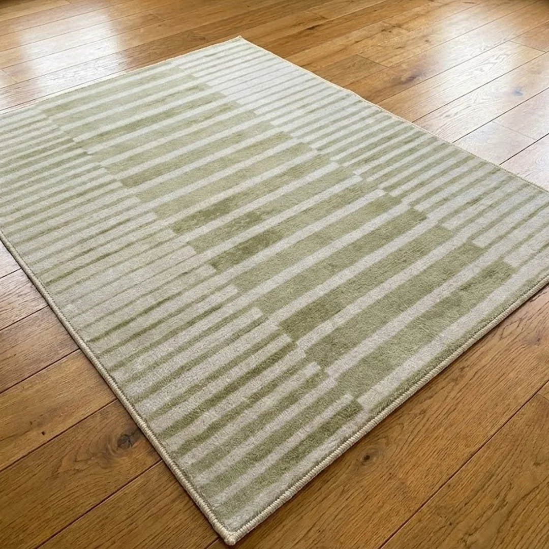 Muddy Mat Creamline Washable Area Rug - Soft Low Pile Non Slip Carpet for Living Room, Bedroom and Dining Room