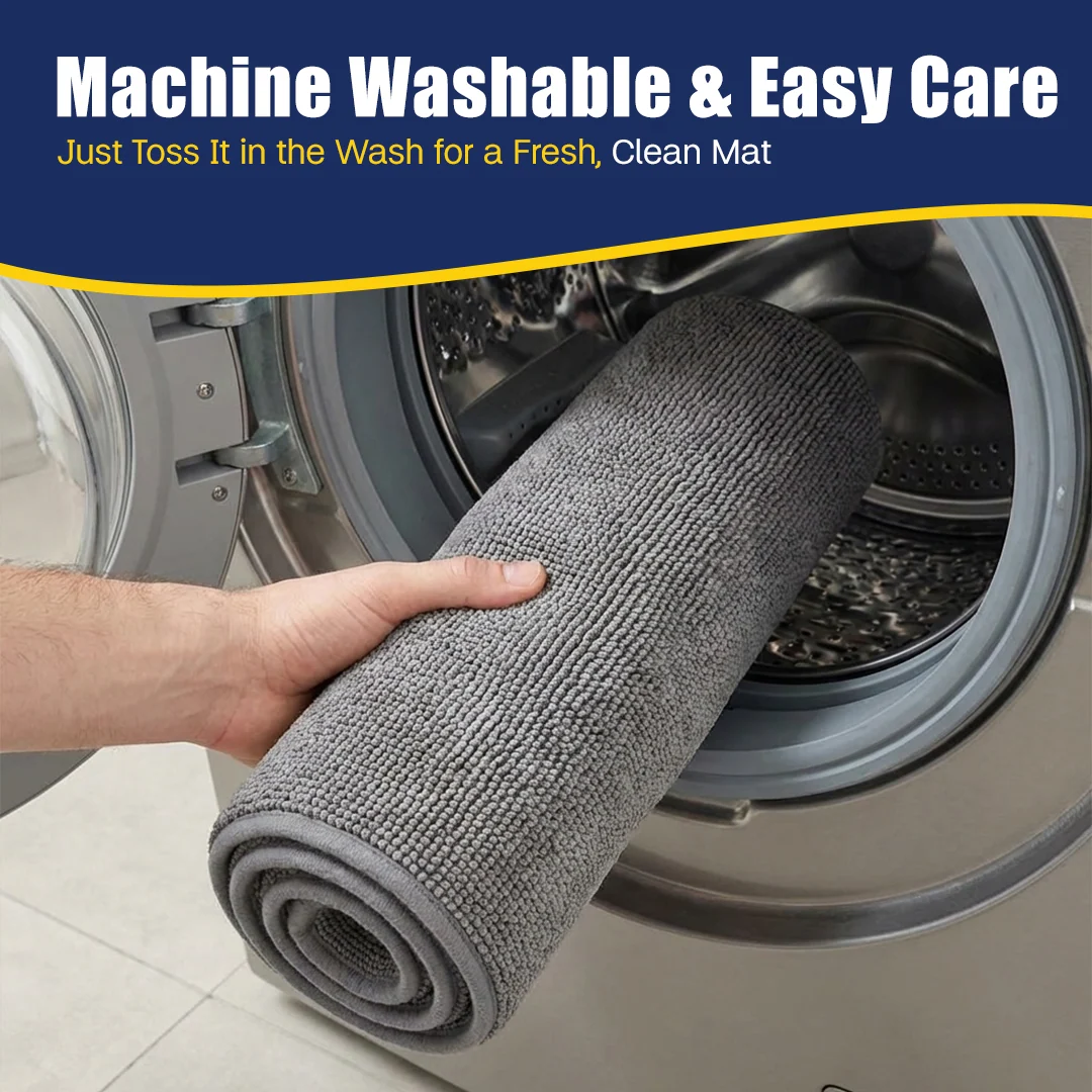Muddy Mat® CloudStep Bathroom Rugs, Non Slip Bath Mats for Bathroom, Super Absorbent Memory Foam Chenille, Quick Dry Machine Washable Thick Toilet Rug for Shower Tub and Floor