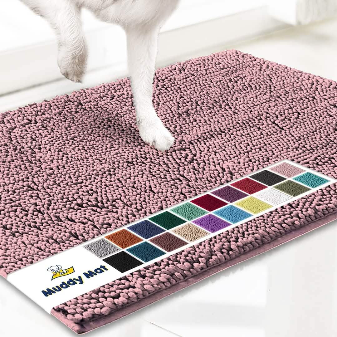Muddy Mat Chenille Area Rug, Machine Washable and Dryer Safe