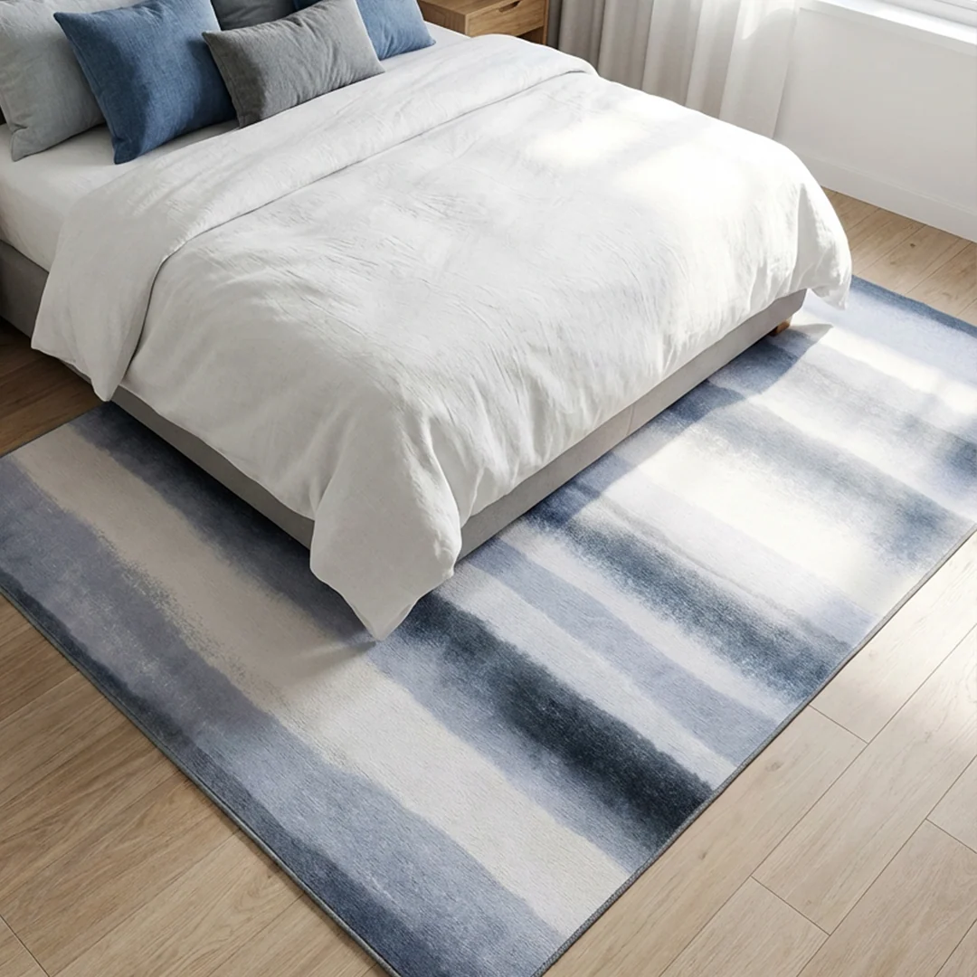 Muddy Carpet Mist Washable Area Rug, Soft Low Pile Non Slip Carpet for Living Room and Bedroom