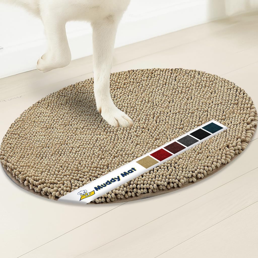 Muddy Mat Super Absorbent Microfiber Dog Door Oval Mat