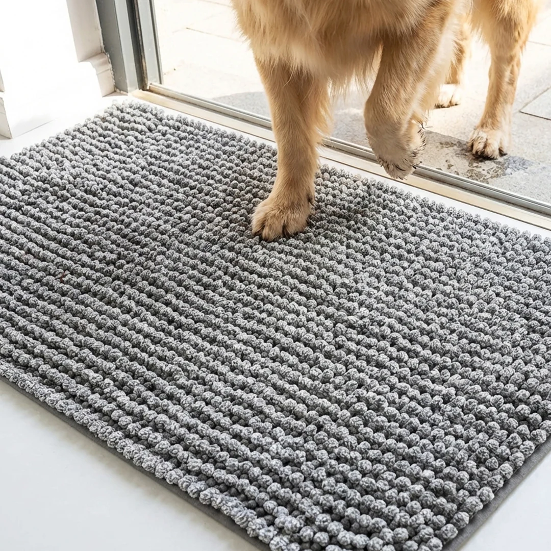 Muddy Mat® T.Max Dual Tone Indoor Dog Door Mat & Bathroom Rugs – Non Slip Chenille Entryway Rug for Muddy Paws, Super Absorbent Washable Front Door Mat, Quick Dry Bath Mat