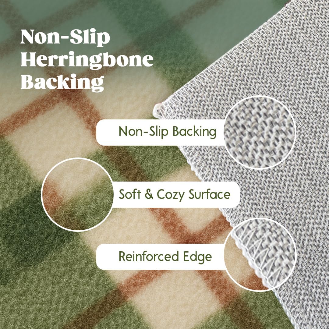 Muddy Carpet Plaid Washable Area Rug for Living Room, Bedroom and Dining Room