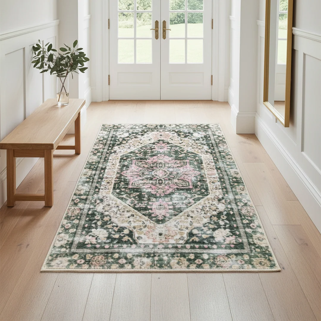 Waterproof Eden Washable Area Rug, Non Slip and Foldable