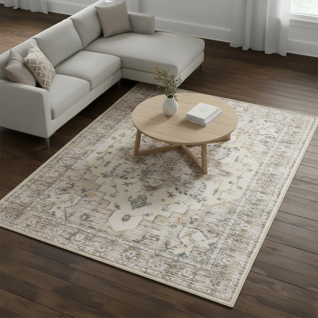 Alfombra lavable Tuscany, de pelo bajo suave, antideslizante y apta para mascotas para sala de estar, dormitorio y comedor