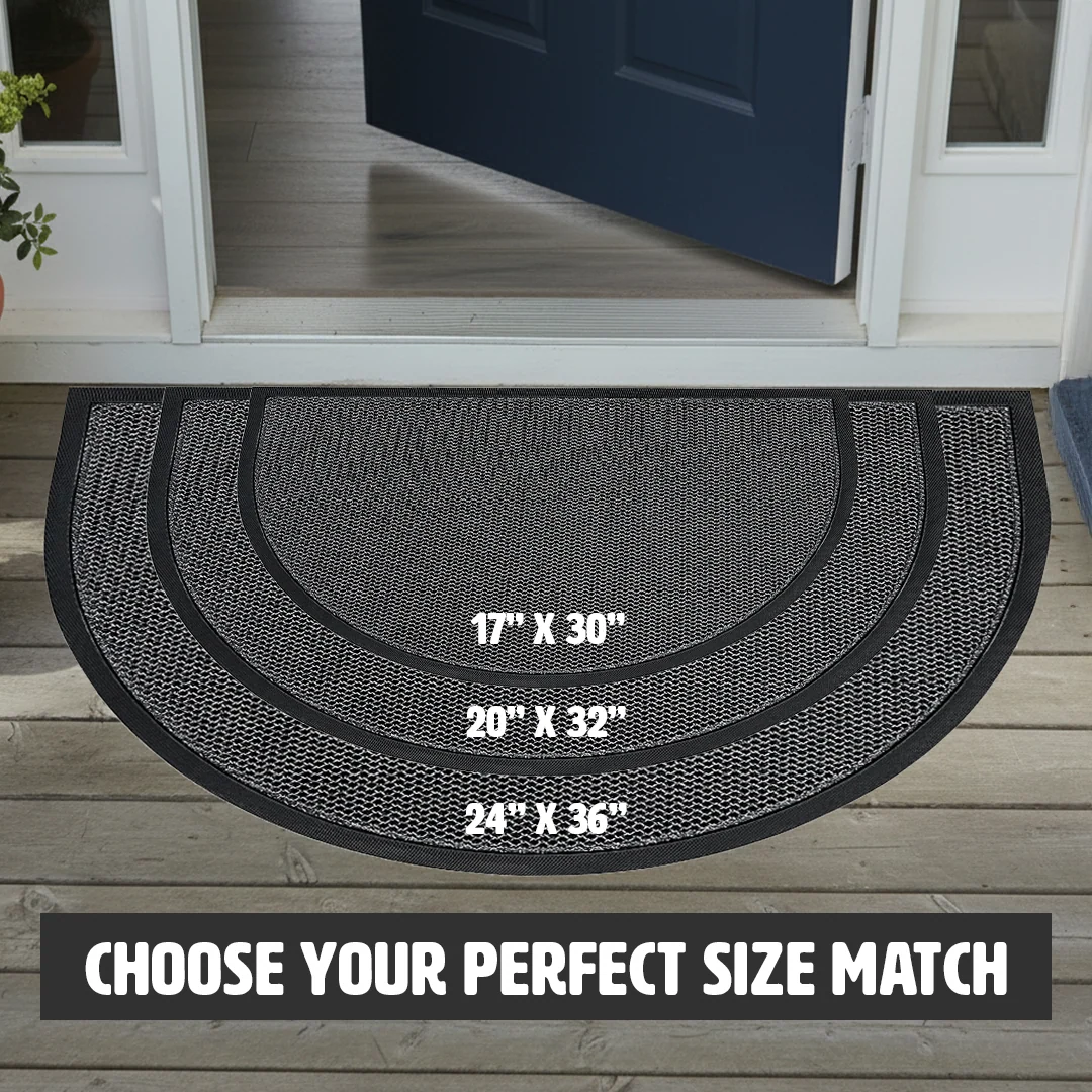Muddy Mat® Semi-Circle Meshy Door Mat, Quick-Dry Dirt Trapper