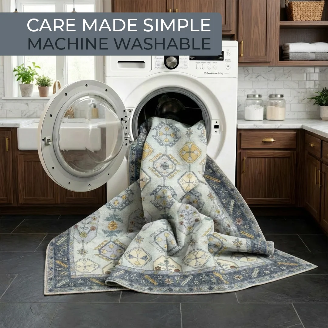 Muddy Carpet Celeste Washable Area Rug for Living Room, Bedroom and Dining Room