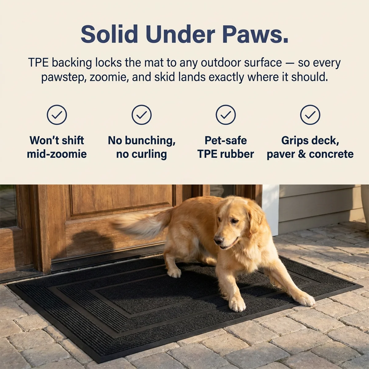 Muddy Mat® Tapete de puerta exterior 3D resistente Meshy Mat con estampado