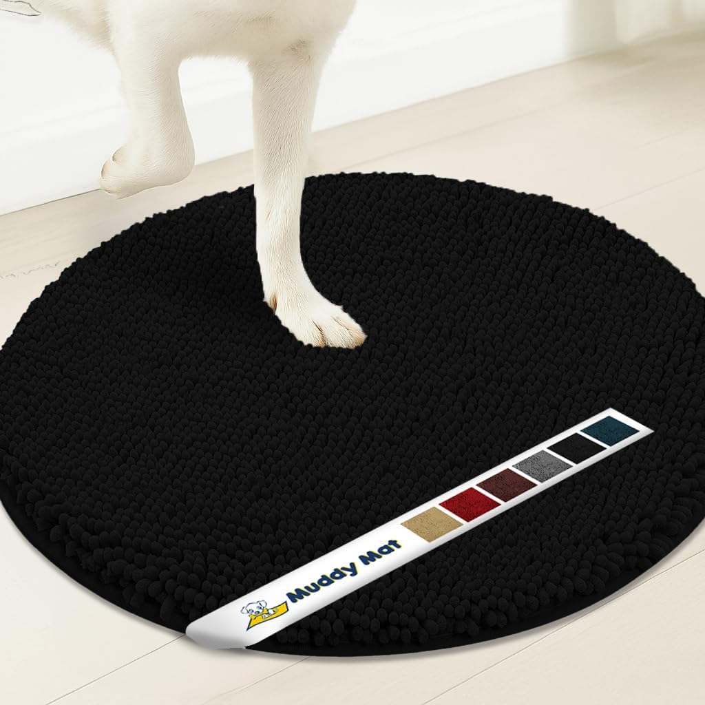 Muddy Mat Super Absorbent Microfiber Round Dog Door Mat