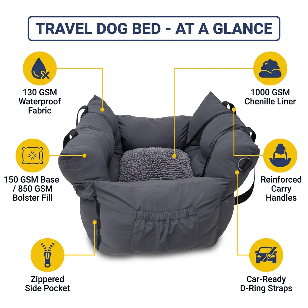 Muddy Mat® Cloud K-9 Travel Dog Bed, 16" x 20"