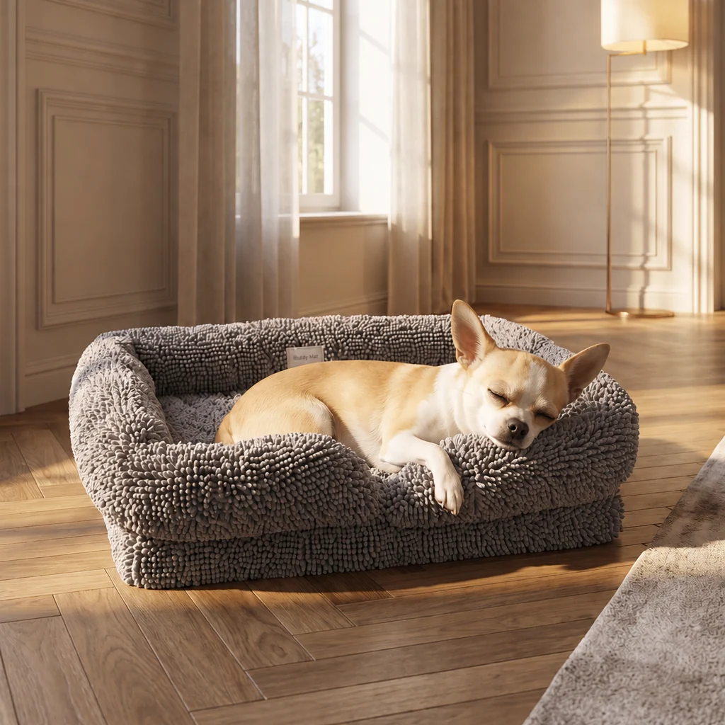 Muddy Mat® Cloud K9 Rectangle Dog Bed with Real Memory Foam and Washable Chenille Cover