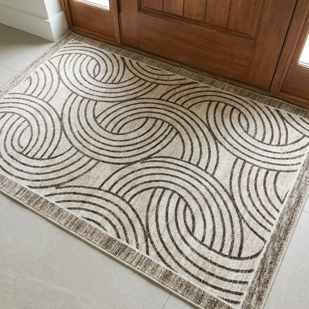 Orbit Washable Area Rug from Muddy Carpet, Soft Low Pile and Non Slip for Busy Living Rooms and Bedrooms