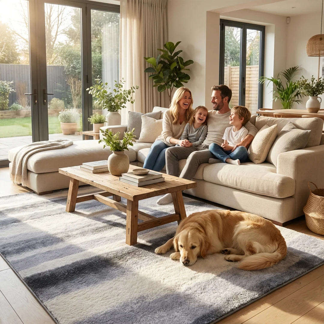 Muddy Carpet Mist Washable Area Rug, Soft Low Pile Non Slip Carpet for Living Room and Bedroom