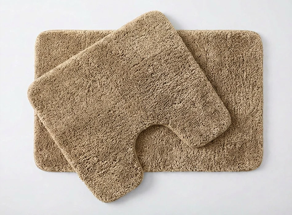 Muddy Mat® Juego de 2 alfombras de baño mullidas, alfombras de microfibra suaves y absorbentes, antideslizantes, de secado rápido y lavables a máquina para suelo, bañera, ducha e inodoro, 20"x30" + 20"x20" en forma de U