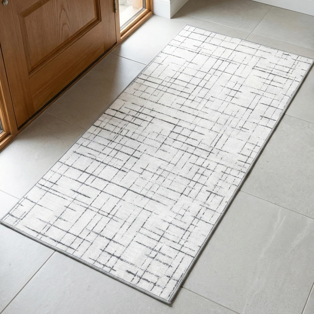 Muddy Carpet Strata Washable Area Rug for Bedroom and Living Room