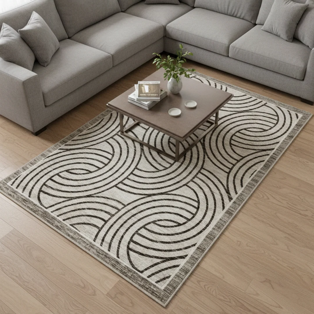 Orbit Washable Area Rug from Muddy Carpet, Soft Low Pile and Non Slip for Busy Living Rooms and Bedrooms