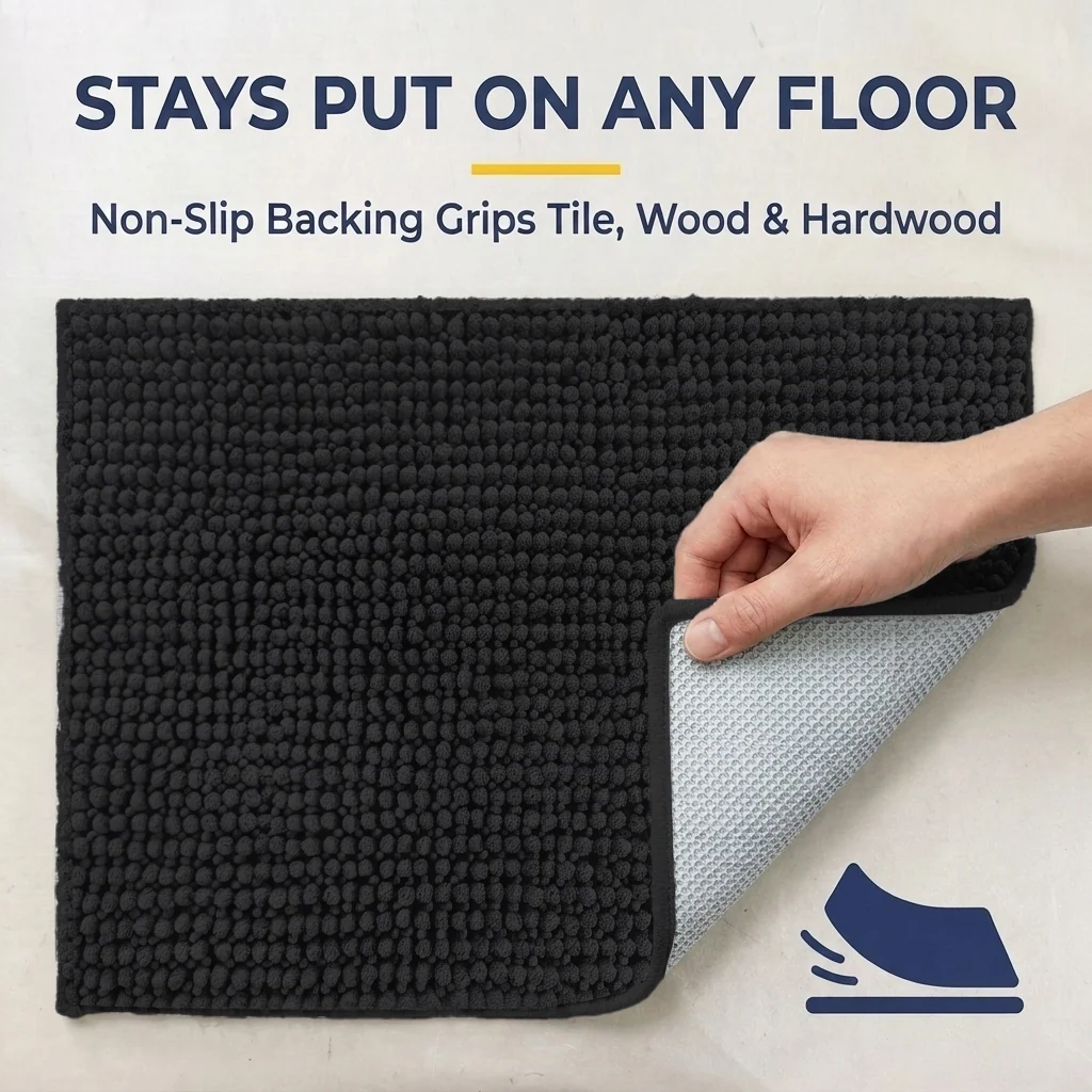 Muddy Mat® T.Max Dog Door Mat for Muddy Paws – Dirt-Trapping Chenille Entryway Muddy Carpet®, Super Water Absorbent Microfiber, Quick Dry, Slip Resistant Washable Indoor Mat