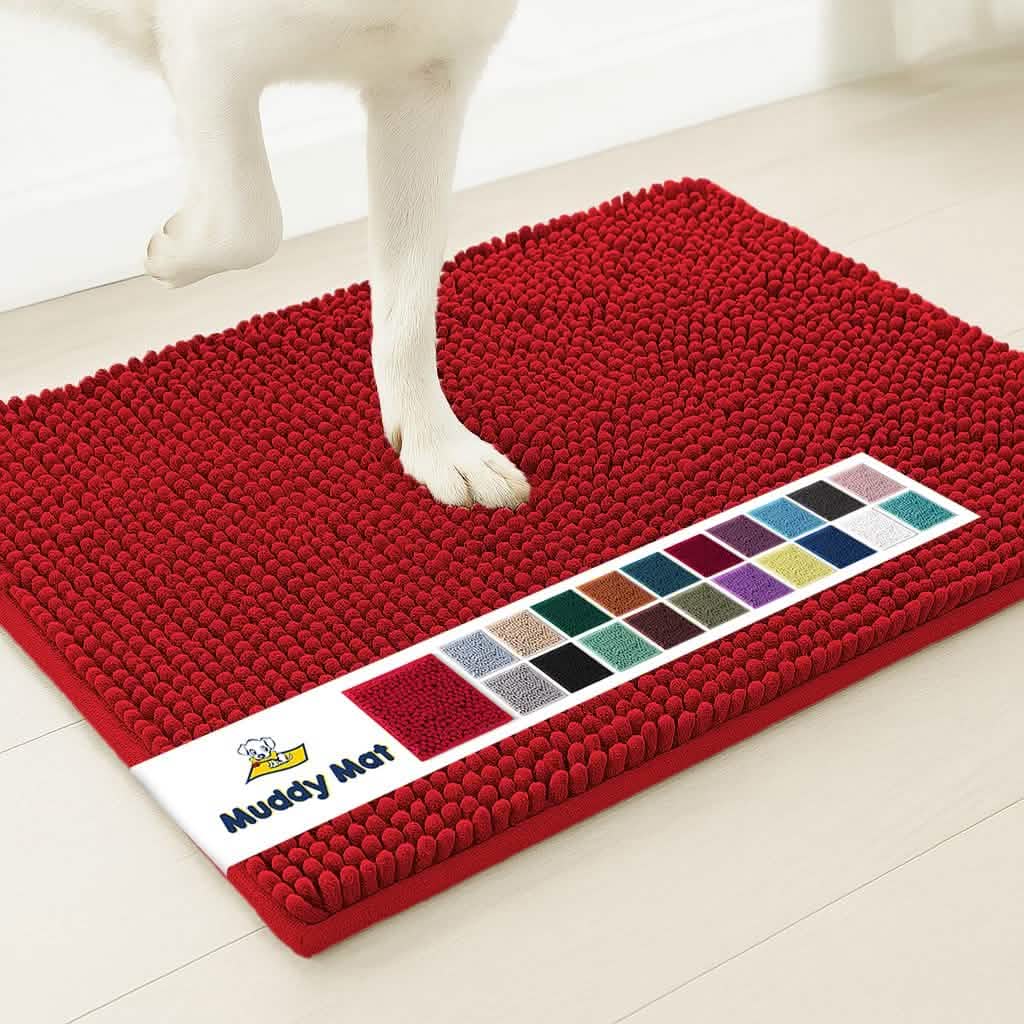 Muddy Mat Chenille Runner Rug, Machine Washable and Dryer Safe