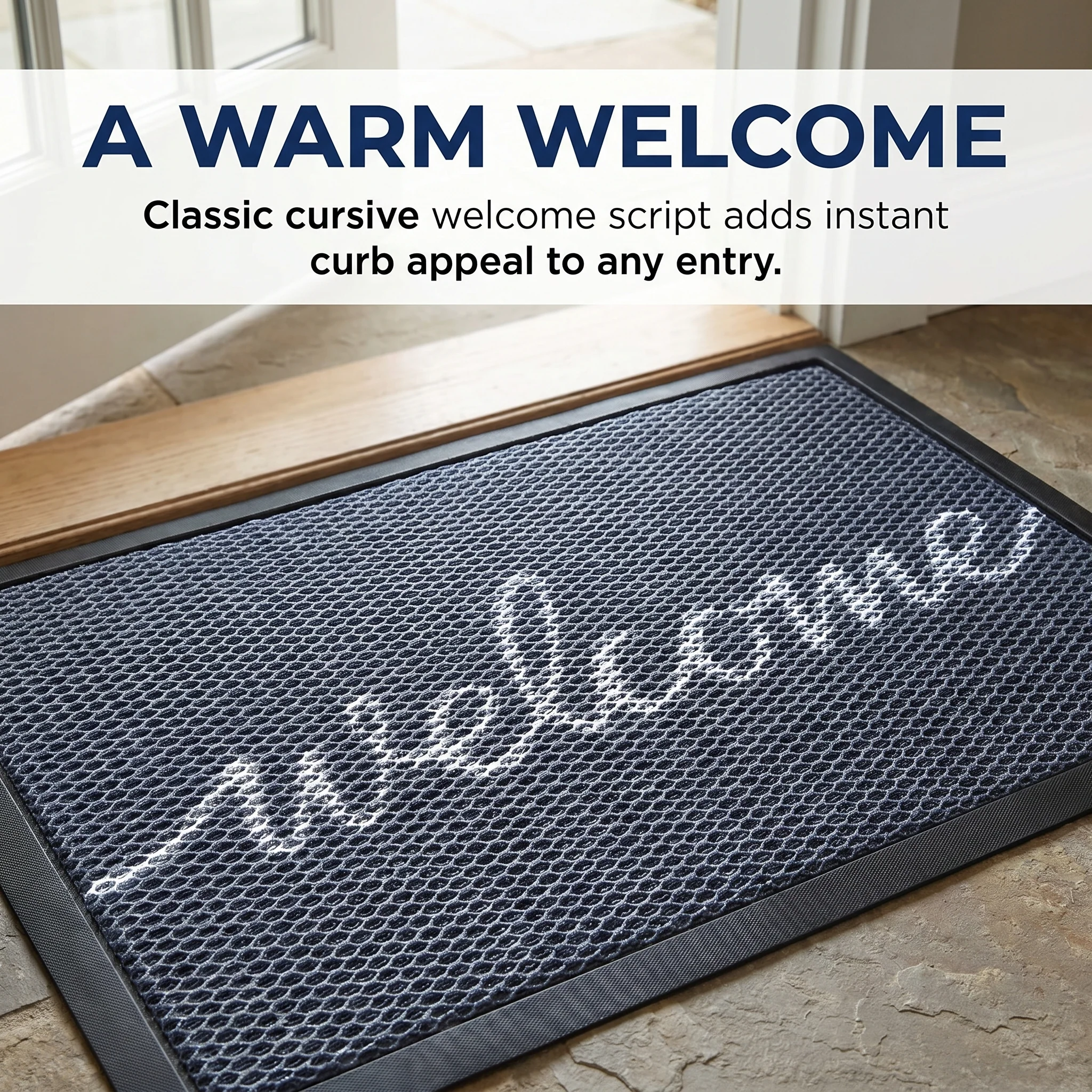 Muddy Mat® Tapete de puerta exterior 3D resistente Meshy Mat con estampado