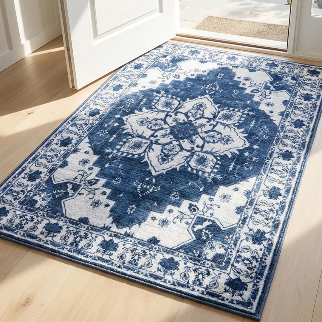 Alfombra lavable Navybell de Muddy Carpet para dormitorio y comedor