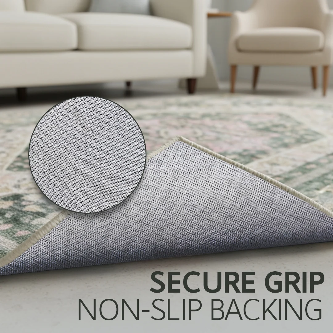 Waterproof Eden Washable Area Rug, Non Slip and Foldable