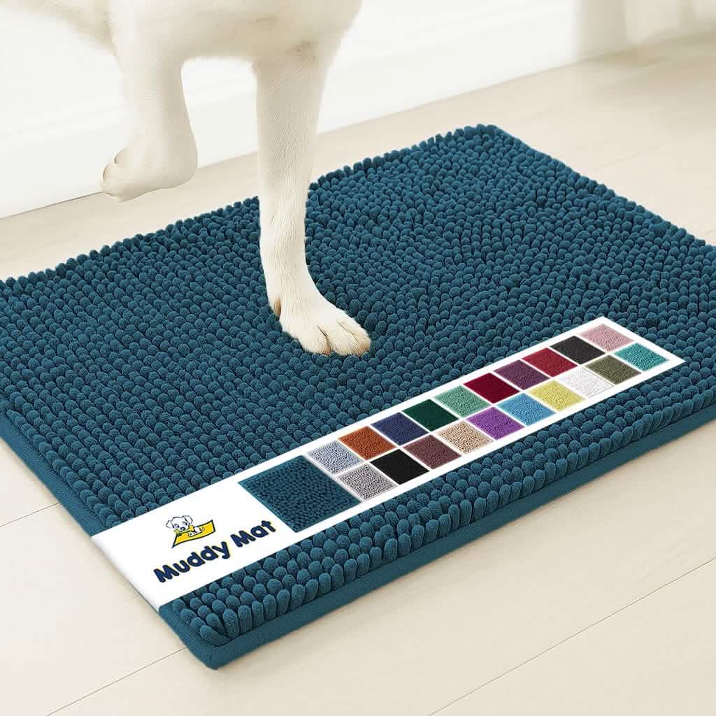 Muddy Mat Chenille Area Rug, Machine Washable and Dryer Safe