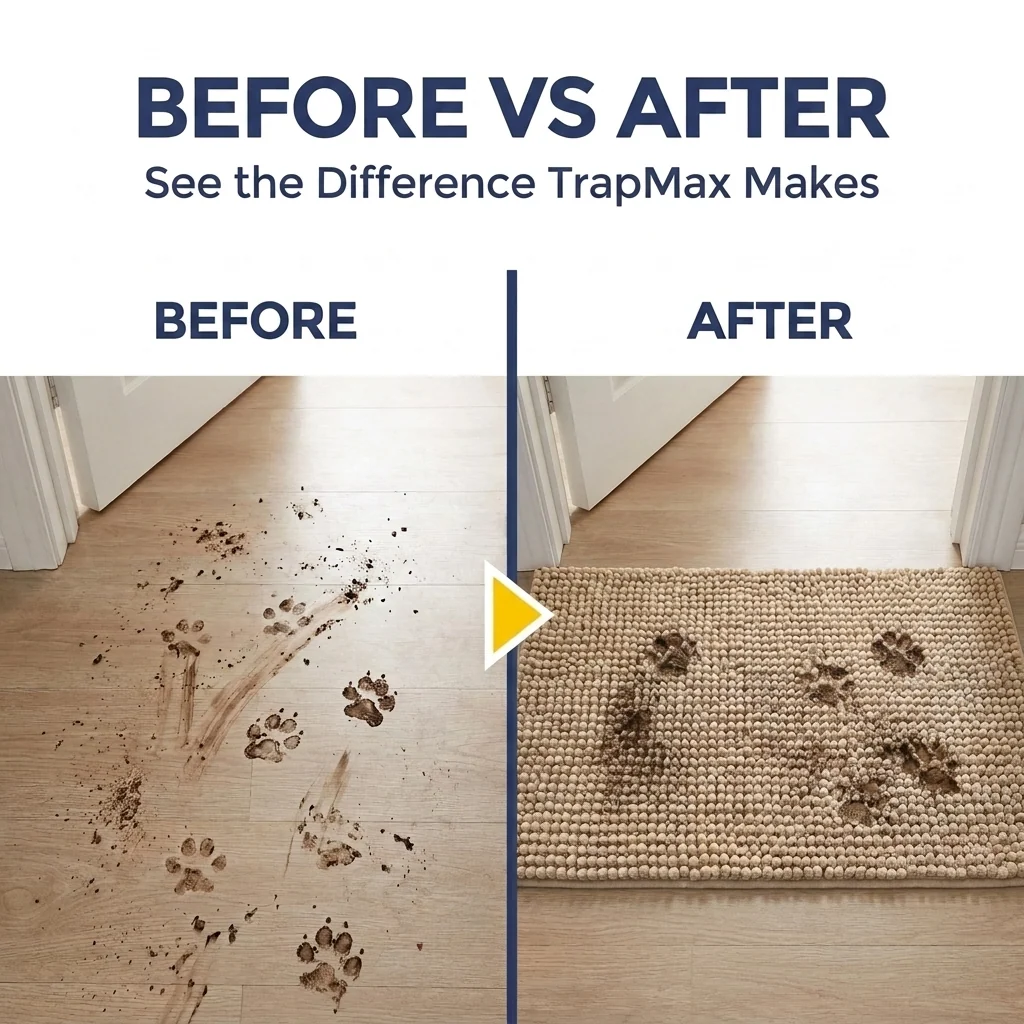 Muddy Mat® T.Max Dog Door Mat for Muddy Paws – Dirt-Trapping Chenille Entryway Muddy Carpet®, Super Water Absorbent Microfiber, Quick Dry, Slip Resistant Washable Indoor Mat