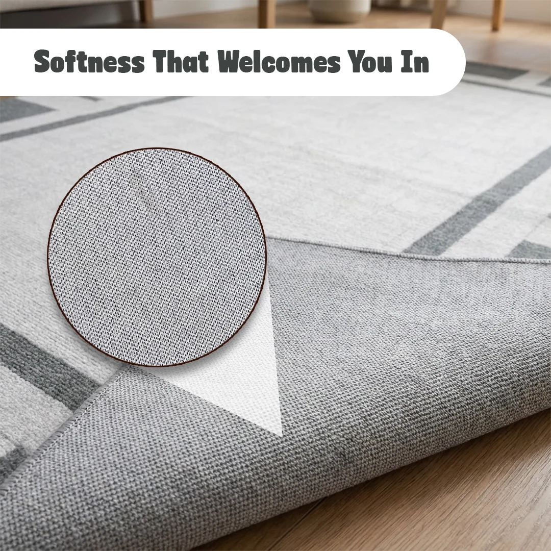 Muddy Carpet Trellis Washable Area Rug for Living Room and Dining Room