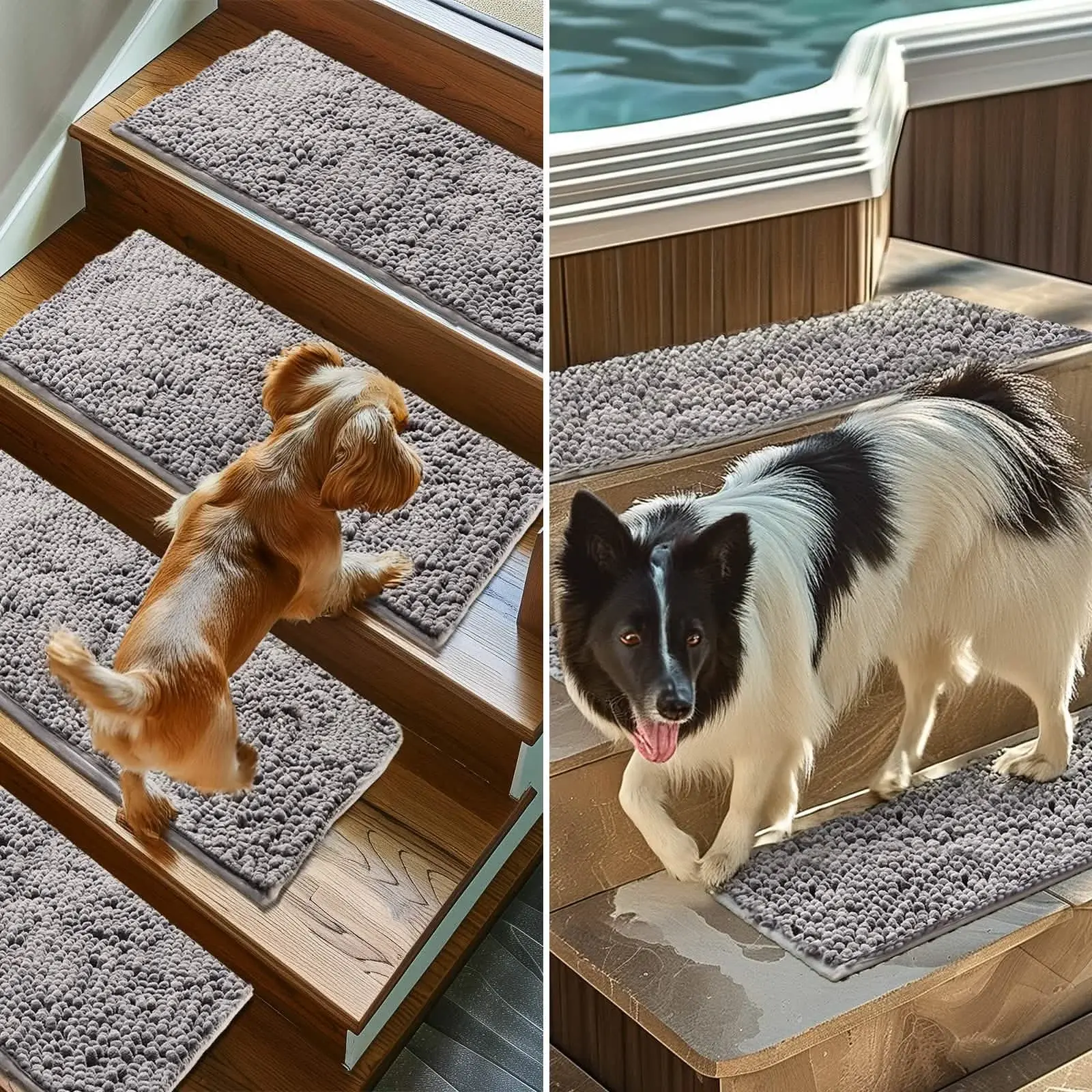 Muddy Mat trappeløbere til hunde, vaskbare i maskine