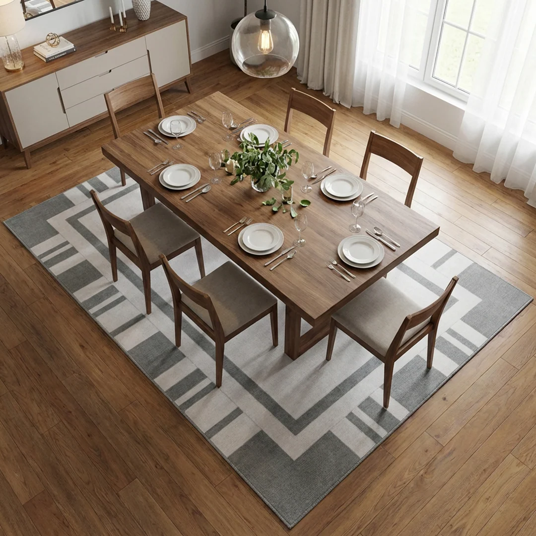 Muddy Carpet Trellis Washable Area Rug for Living Room and Dining Room