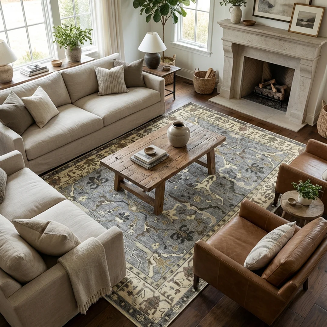 Muddy Carpet Duskfall Soft Low Pile Washable Area Rug for Living Room and Bedroom