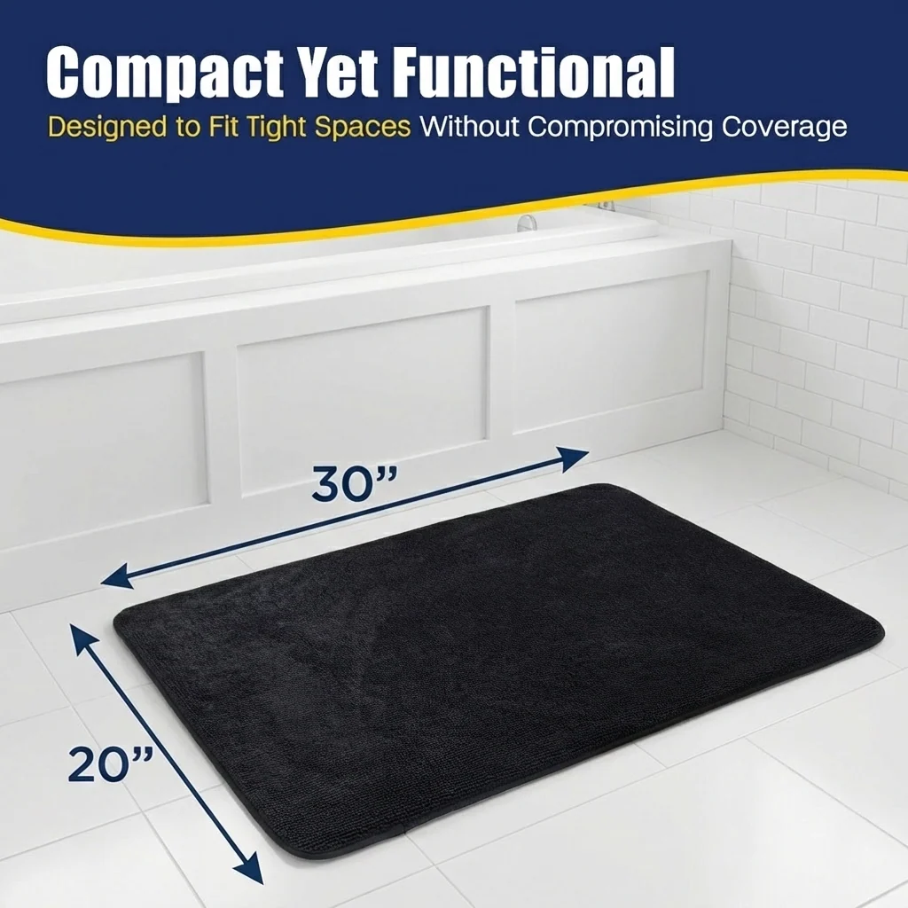 Muddy Mat® CloudStep Bathroom Rugs, Non Slip Bath Mats for Bathroom, Super Absorbent Memory Foam Chenille, Quick Dry Machine Washable Thick Toilet Rug for Shower Tub and Floor