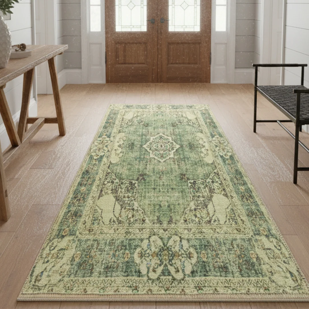 Majestic Soft Low Pile Washable Area Rug, Non Slip for Living Room