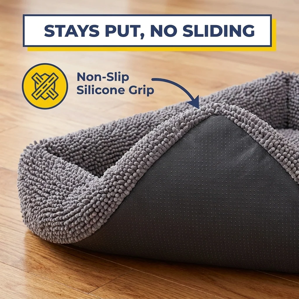 Muddy Mat® Cloud K9 Rectangle Dog Bed with Real Memory Foam and Washable Chenille Cover