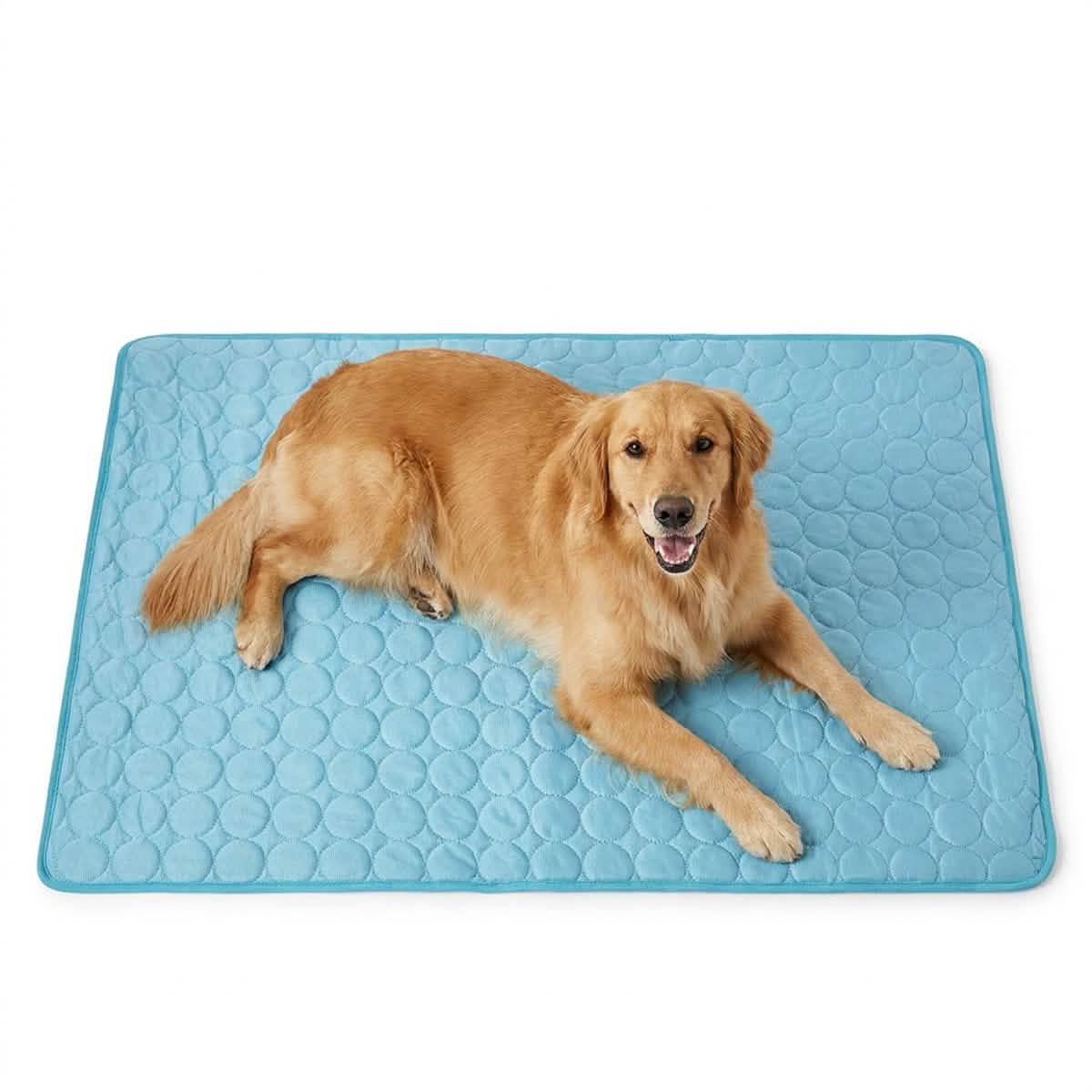 Muddy Mat® selvkølende hundemåtte, køleunderlag i is-silke til hunde og katte, kræver hverken vand eller strøm, letrengørlig, skridsikker sommer-måtte til kæledyr til indendørs og udendørs brug, sofa, bur og bil
