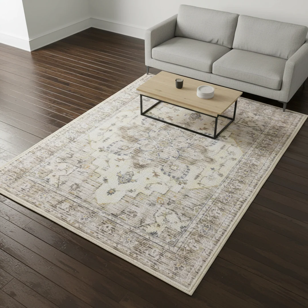 Alfombra lavable Tuscany, de pelo bajo suave, antideslizante y apta para mascotas para sala de estar, dormitorio y comedor