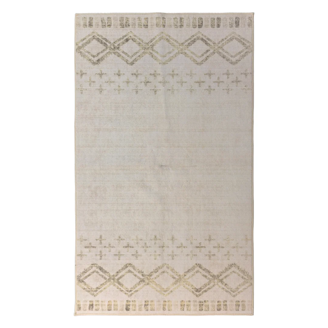 Muddy Mat Tribal Washable Area Rug - Soft Low Pile Non Slip Carpet for Living Room, Bedroom and Dining Room