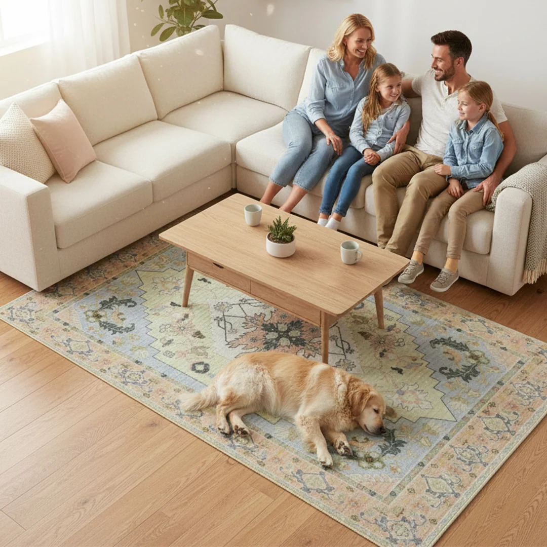 Alfombra lavable y antideslizante Sorrento de Muddy Carpet para sala de estar, dormitorio y comedor
